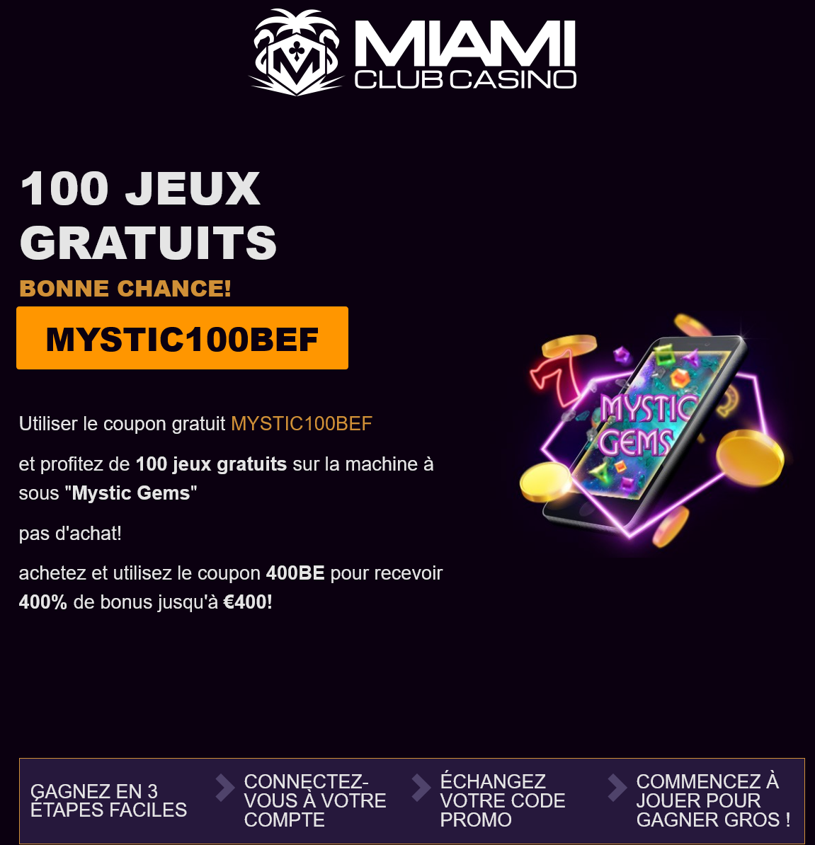 Miami
Club BE 100
tours gratuits Miami Club
BE 100 tours
gratuits