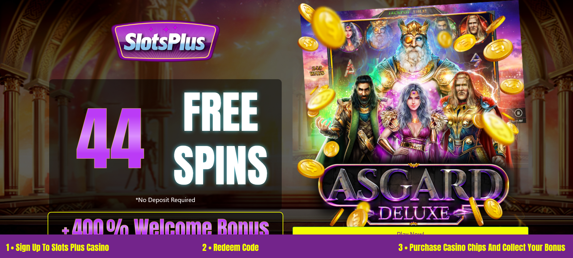 Slots Plus Casino-400%
                                            WELCOME BONUS + 44 FREE
                                            SPINS